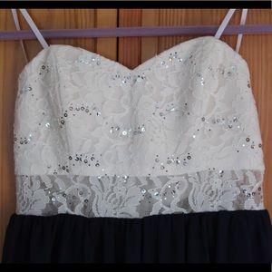 Lace and sequin strapless dress